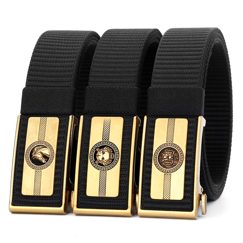 Chinese 12 Zodiac Black Nylon Belt
