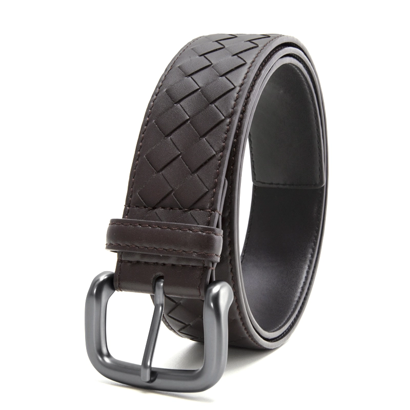 Leather Woven Belt Mens 02