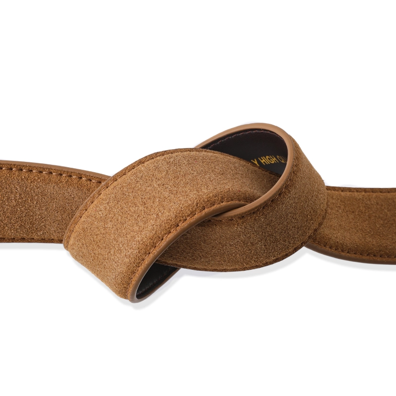 Mens Brown Suede Belt 02