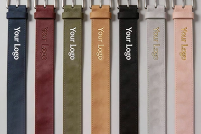 Custom Suede Belt Logo