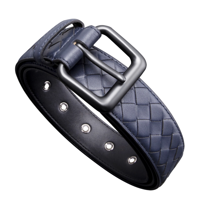Leather Woven Belt Mens 08