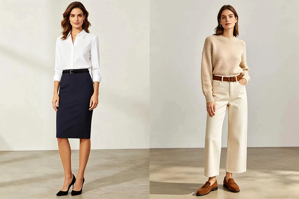 Suede belt matching: Women's Daily Work Style