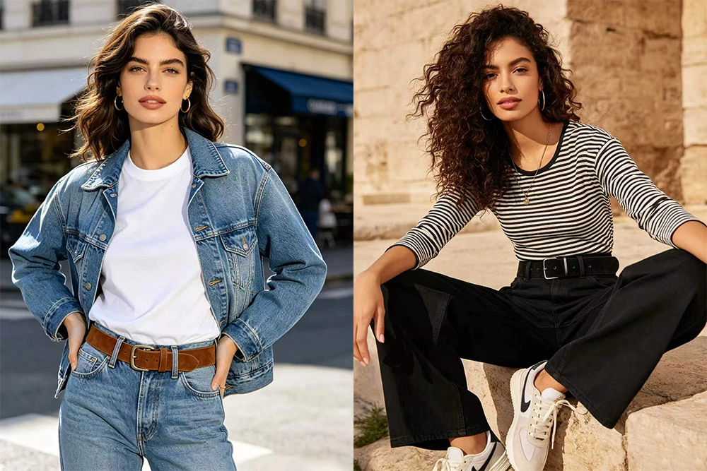 Suede belt matching: Women's Casual Fashion Style