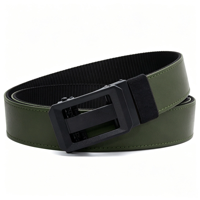 leather edc belt dark green