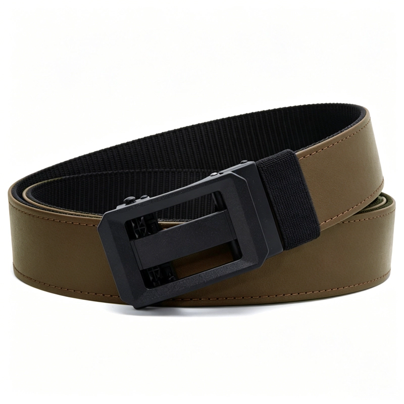leather edc belt dark camel